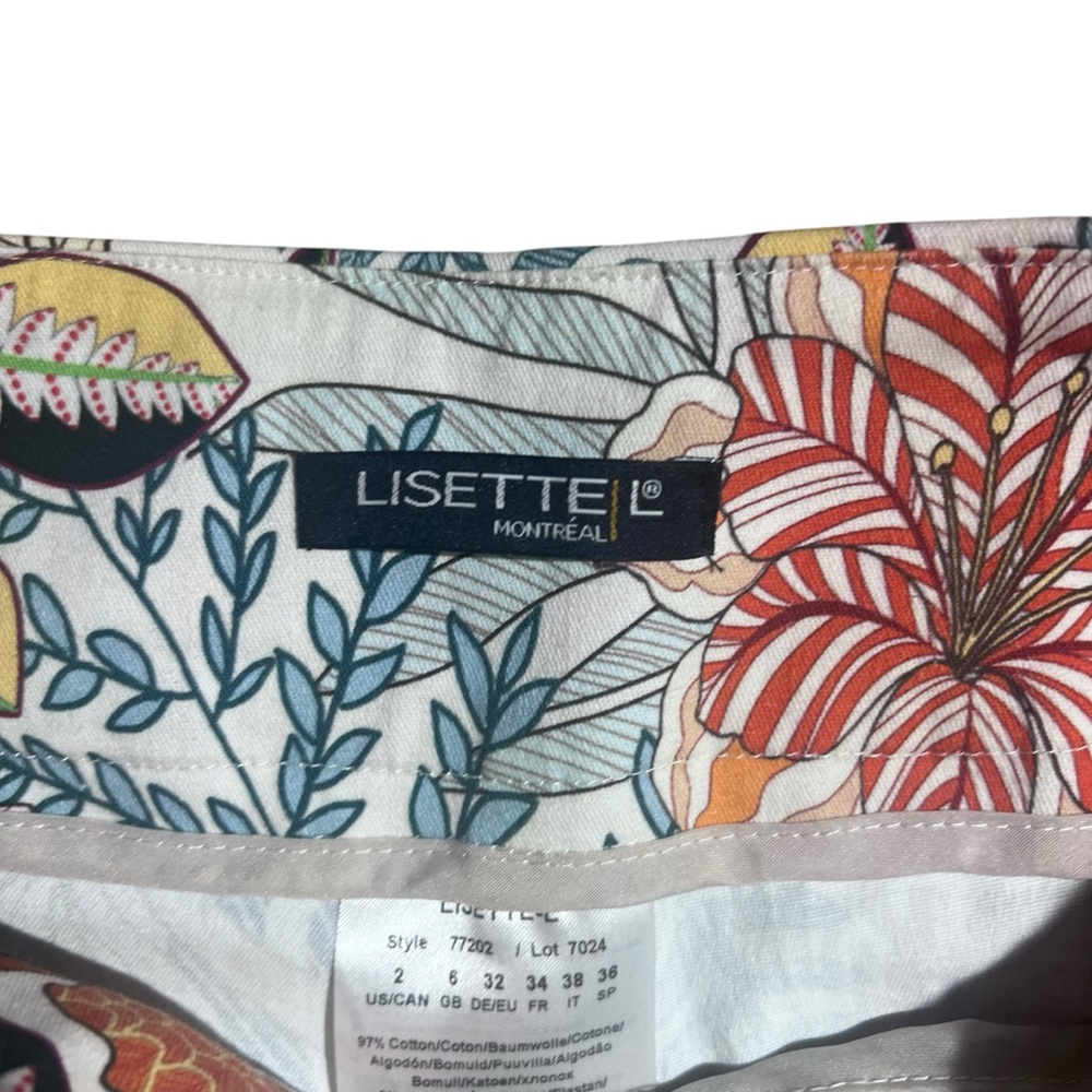 Lisette L pull on cotton floral pants. Size 2 - Picture 2 of 6